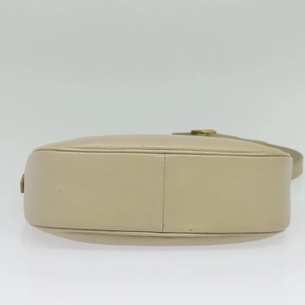 Authentic SAINT LAURENT Shoulder Bag Leather Beige Gold - Picture 12 of 16